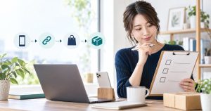 SNS・ASP・広告主の条件を確認して商品紹介の準備をする人